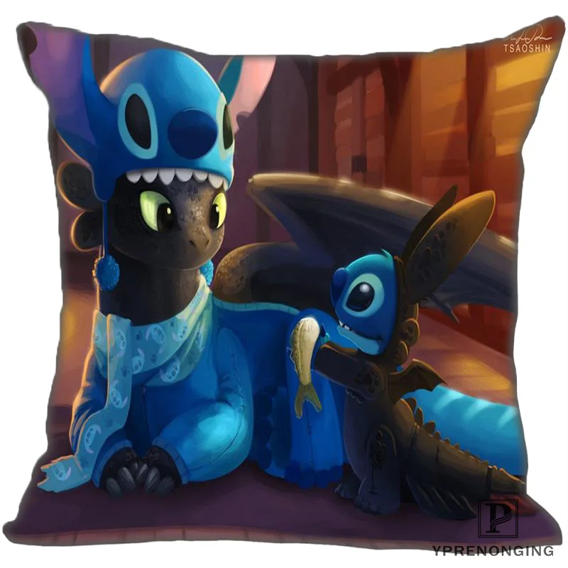 

Best Custom stitch_and_toothless (1) Pillow Case Bedroom Home Square zipper Pillowcases (One Side) #190404-01-45