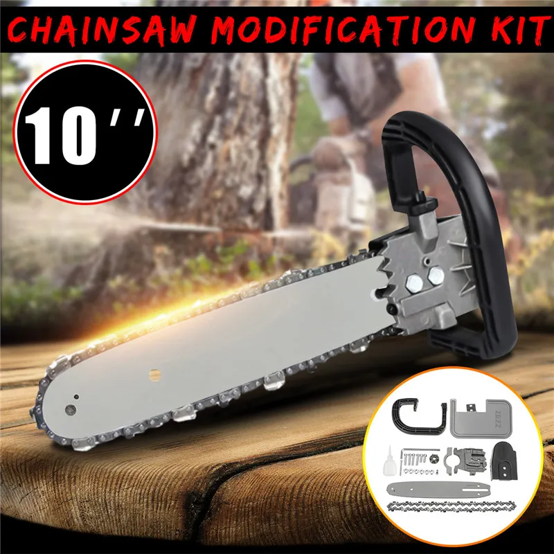 

10 Inch Woodworking Chainsaw Bracket Set For 100 Electric Angle Grinder DIY Electric Saw Chainsaw Transfer Conversion Head Set