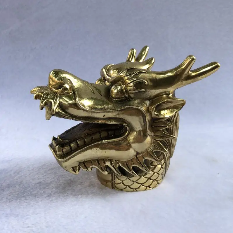 

Antique copper zodiac dragon ornaments Zodiac dragon head home decoration craft gift antique collection