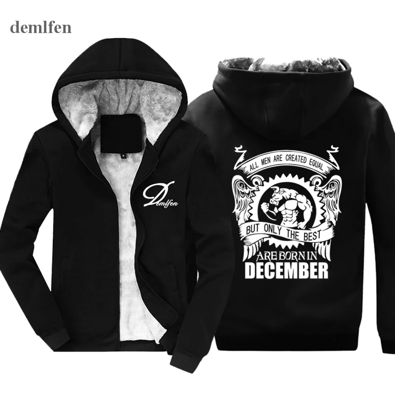 Лучшие Born In December толстовки для мужчин Brothers Daddy подарок пальто Модный зимний утепленный хлопковый худи Мужская теплая толстовка