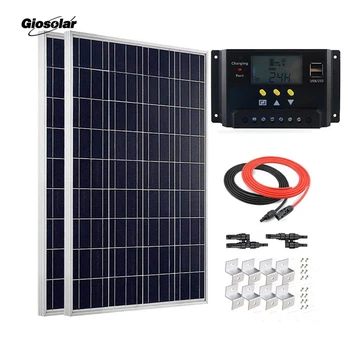 

200 Watt 12 Volt Polycrystalline Solar Panel System Kit with 20A LCD PWM Solar Controller for RV Boat Caravan Off-Grid