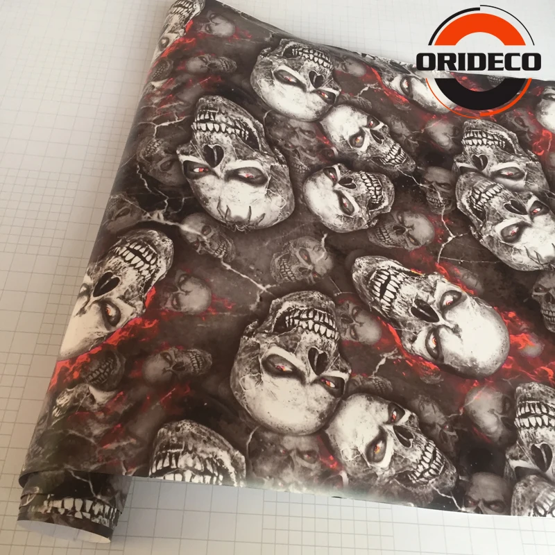 cool skull sticker bomb vinyl wraps 2