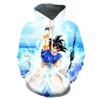 

Thin sport long-sleeved men's hoodie for spring/fall 2019, stylish dragon ball print hoodie