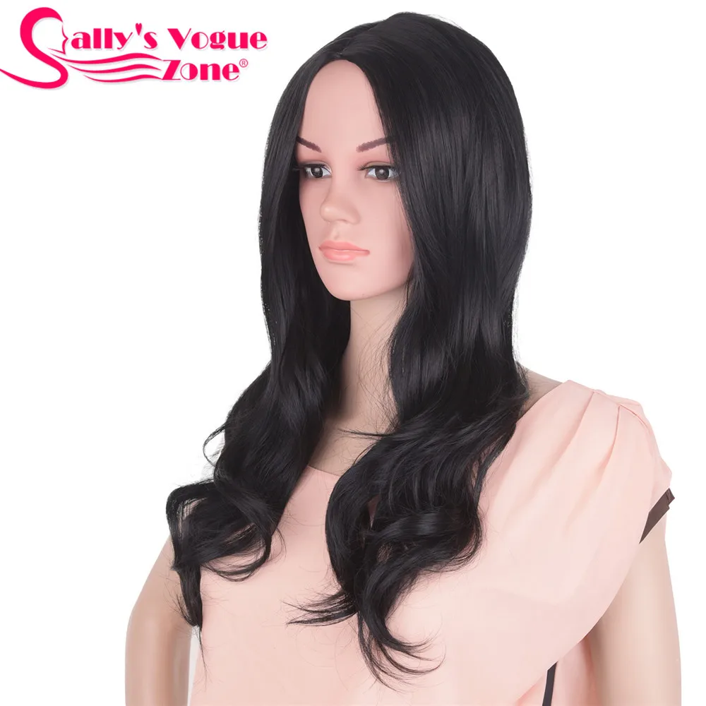 Sallyhair Ombre Synthetic Wigs High Temperature Fiber American African Straight Wavy Body Wave For Black Women 11 (5)