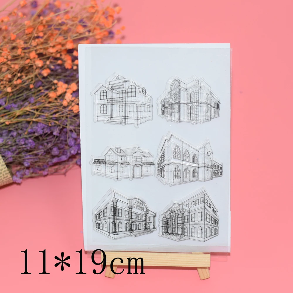 11*19 см Горячая ремесло здание ясно штамп прозрачный DIY силиконовой резины