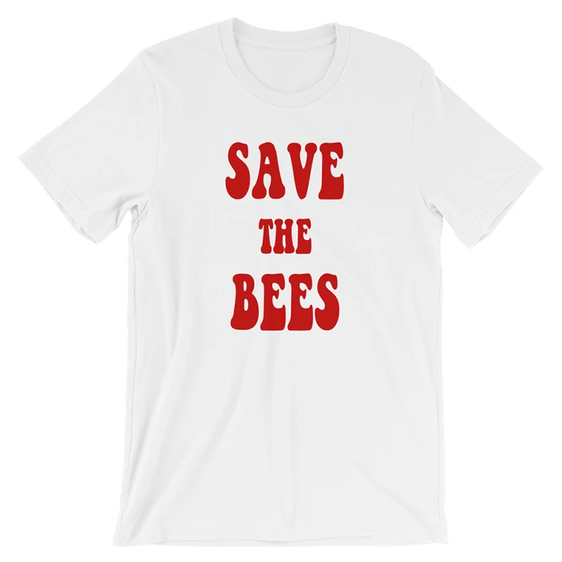 Save The Bees забавная графическая футболка с надписью хипстерская хлопковая Стильная летняя футболка с рисунком пчелы Harajuku Grunge желтая одежда Цитата Топы
