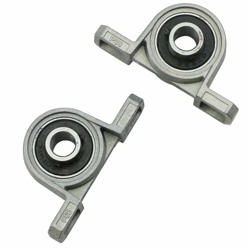2Pcs/set 8mm Diameter Pillow Bearing  Zinc Alloy Pillow Block Mounted Ball Bearing Solid Base For KP08