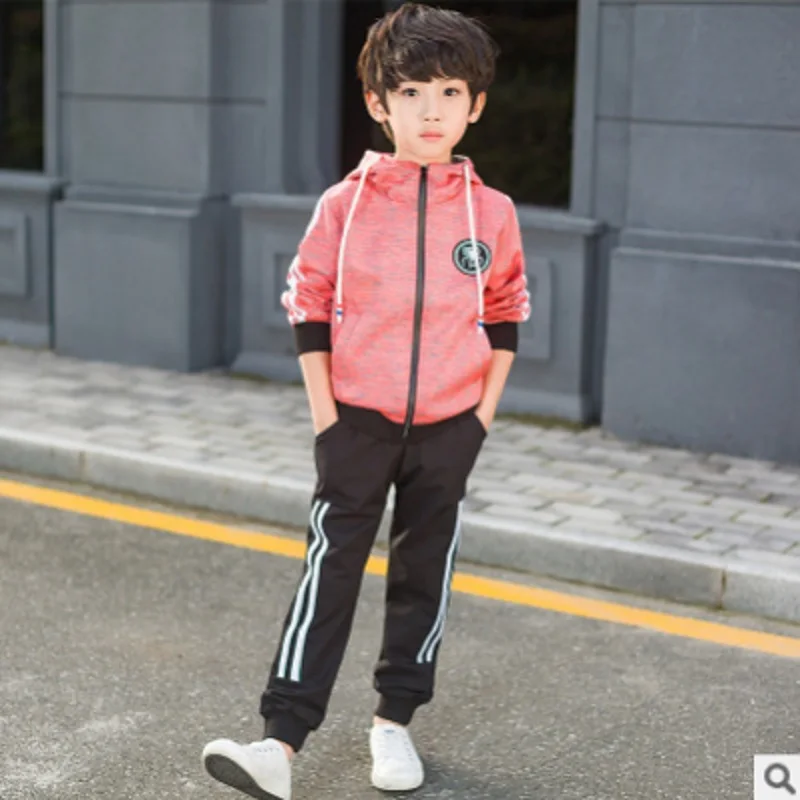 

Children 's Hoody Clothing Sets Suits New 2019 Spring and Autumn Boys 3 Print Colors Size4-14 Kids Clothes Sets 2 piece ly131