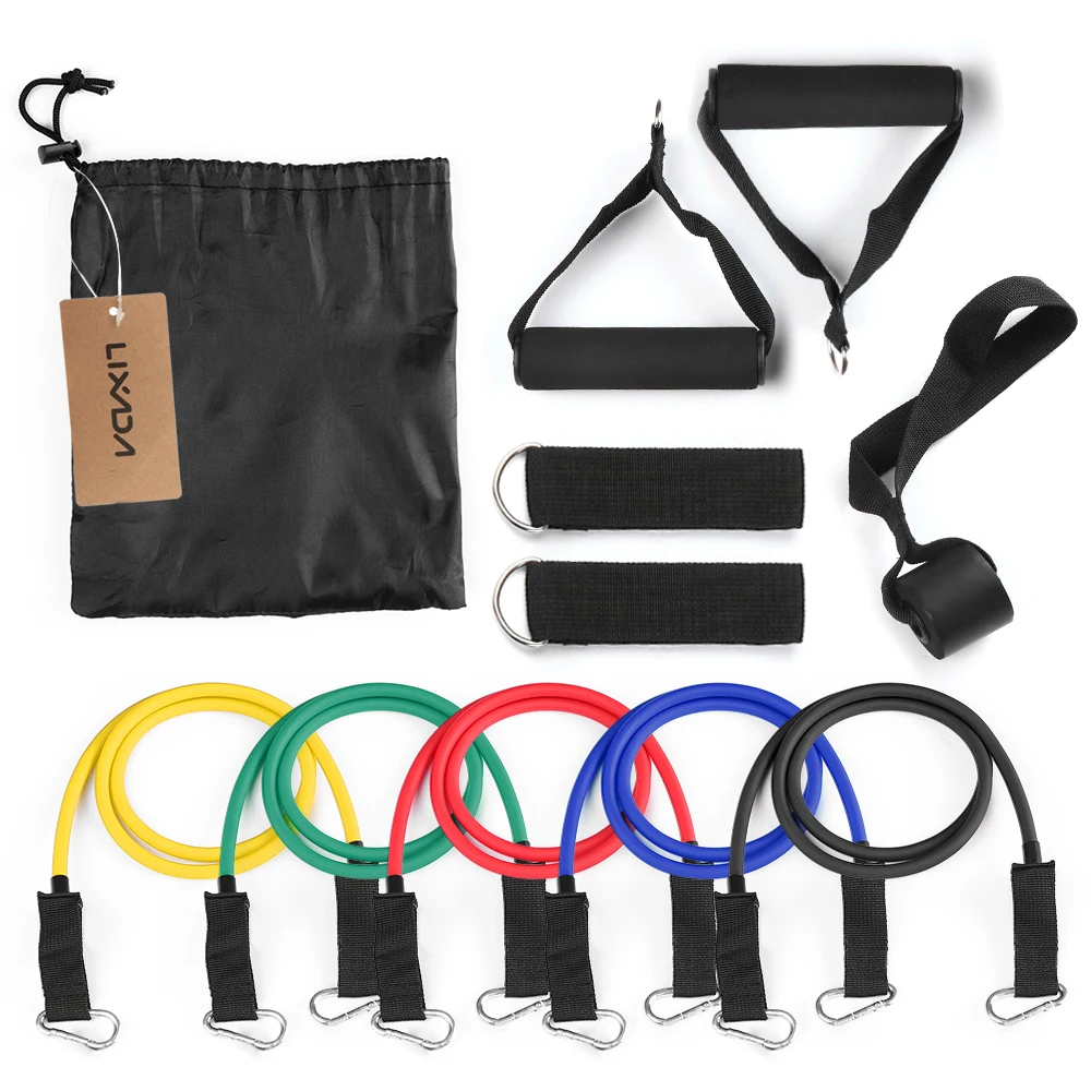 Lixada 11Pcs Resistance Bands Set Workout Fintess Exercise Tube Bands