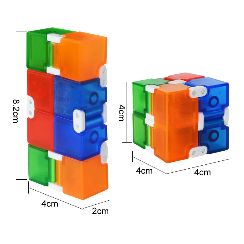 Красочный пластиковый кубик бесконечности для снятия стресса анти-Тревога стресс Смешные автоматические игрушки для детей