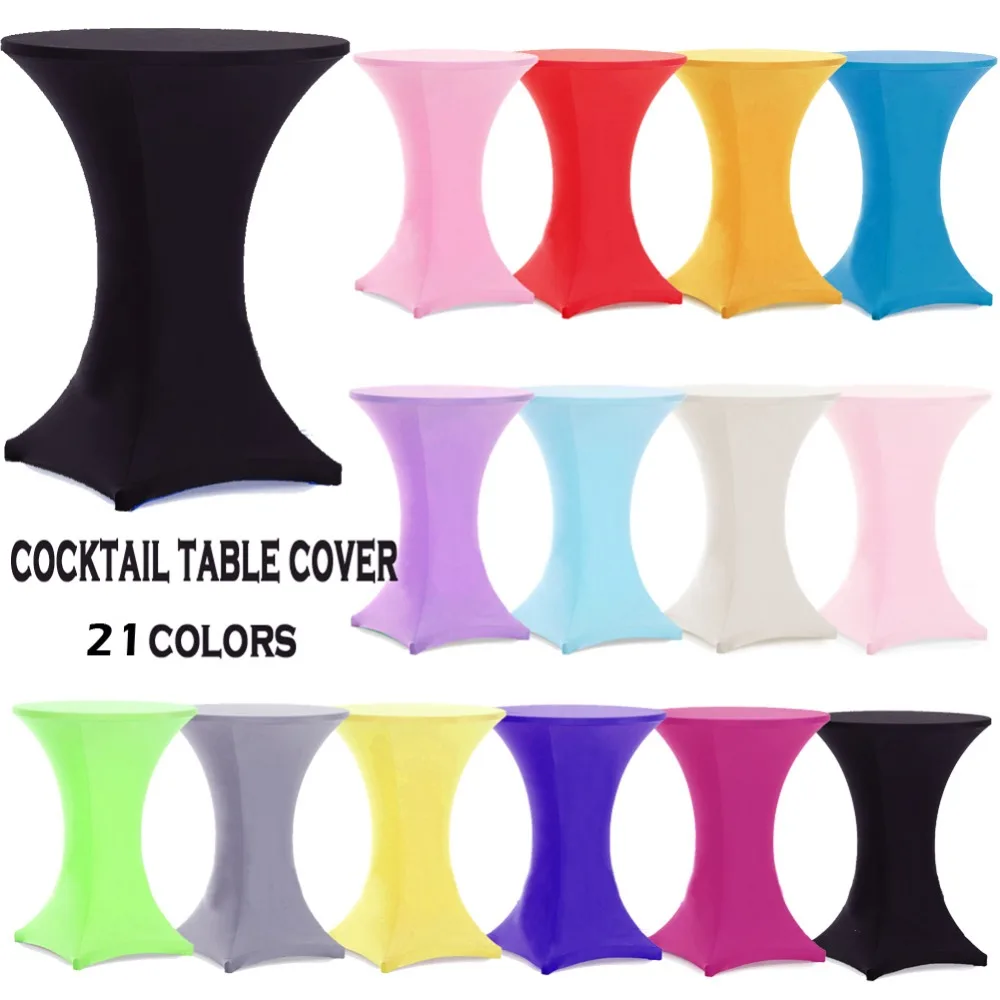 

Amduine Stretch Cocktail Table Covers Lycra Dry Bar Spandex Table Cover Tablecloth For Wedding Event Party Hotel Decoration