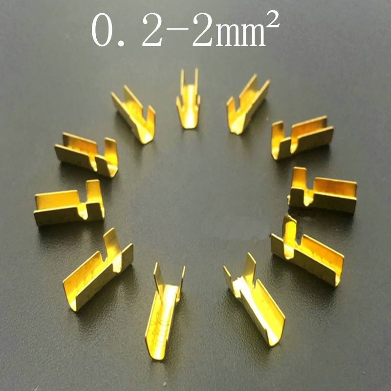 

100pcs/lot DJ452-1-2-3 Wire buckle u-shaped copper wire deduction line nose terminal I-shaped wire connector