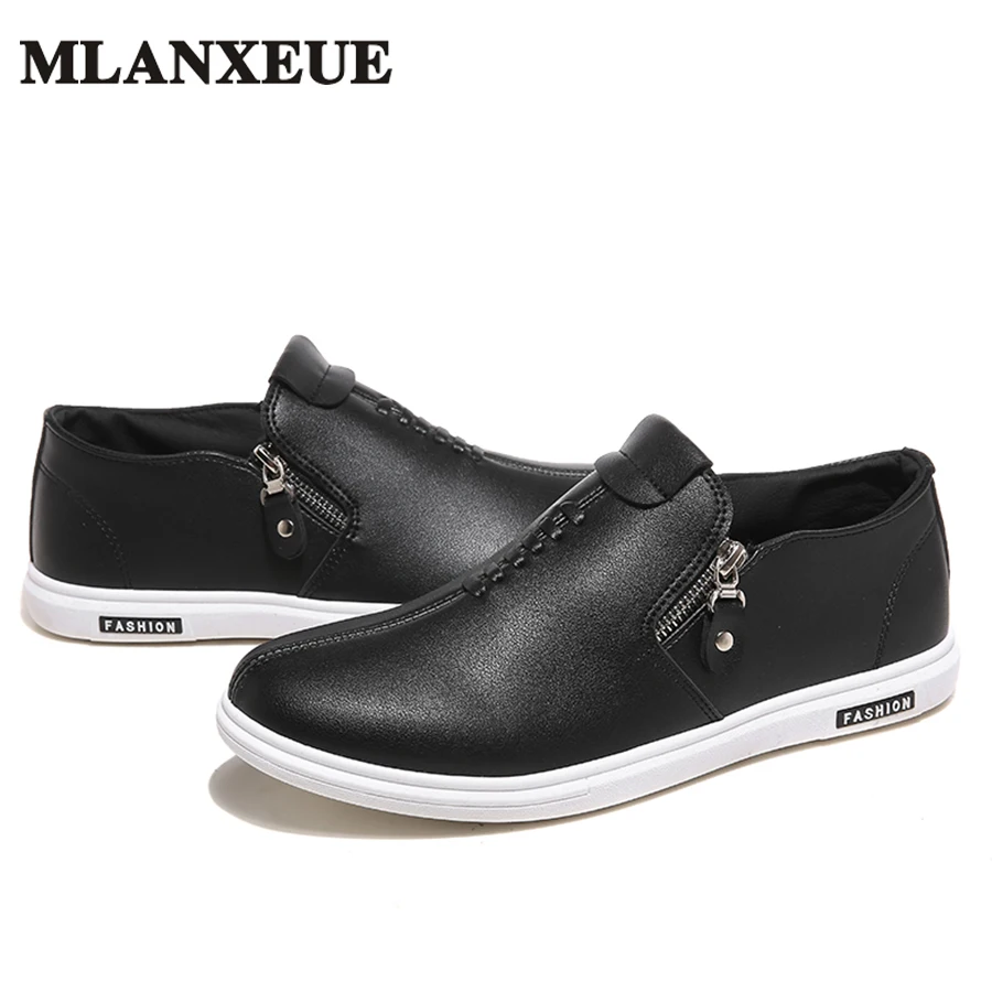 

Casual Shoes Men Brand Designer 2017 Black Sneaker Zipper Breathable Male Footwear Fashion Outdoor PU Leather Shoes Men Travel
