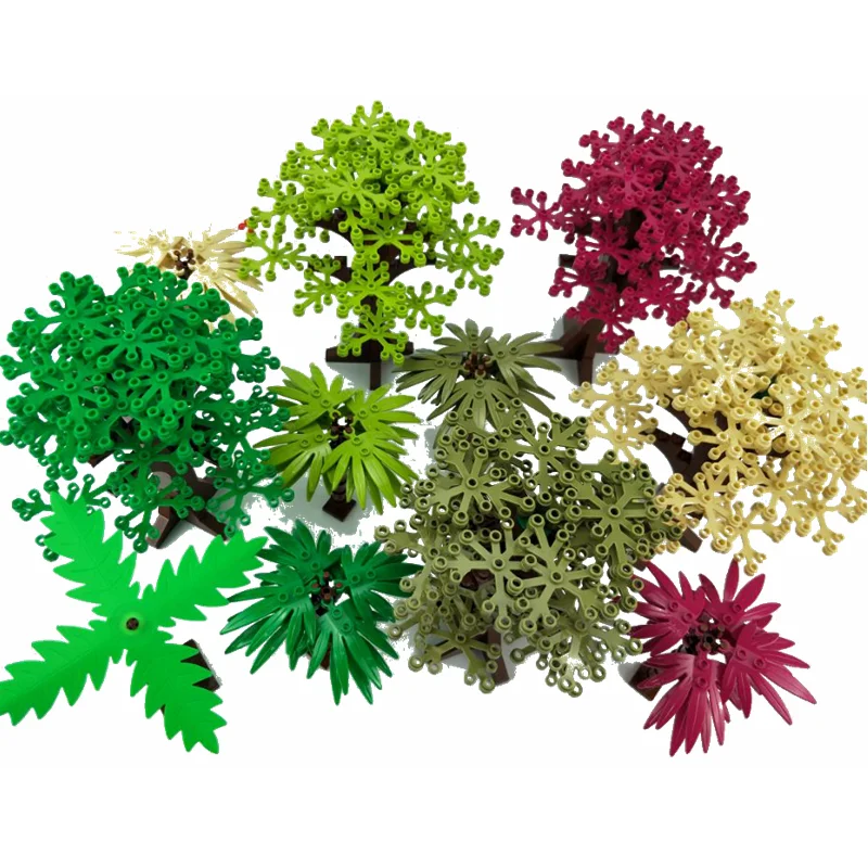 

Legoing City Green Bush Flower Grass Tree Plants Leaves Lotus leaf Creator Accessory Blocks MOC Toys For Friends Legoings Cities