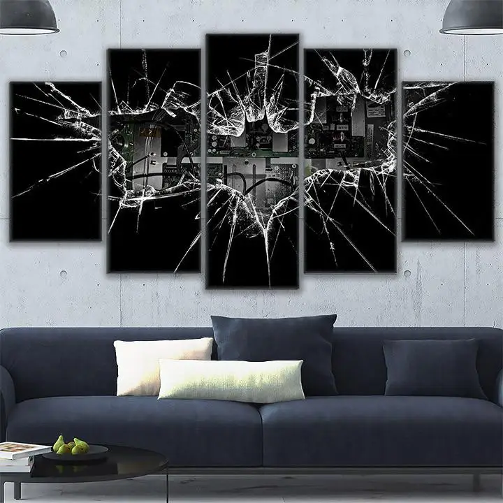 

5 panels Batman canvas paintings abstract printing poster home decoration
