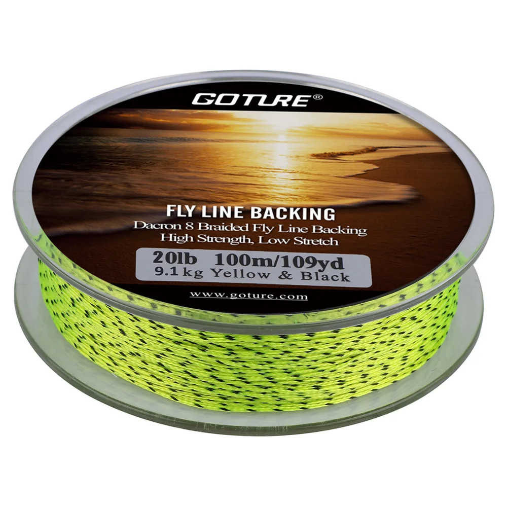 Goture 20LB Fly Line Backing 100M/109Yrd 8 Strands Dacron Braided