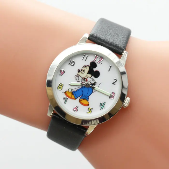 Мода года смотреть Микки Минни дети мультфильм часы наручные часы Повседневное Малыш Мальчик кварцевые часы Для женщин Обувь для девочек Relojes - Цвет: 12
