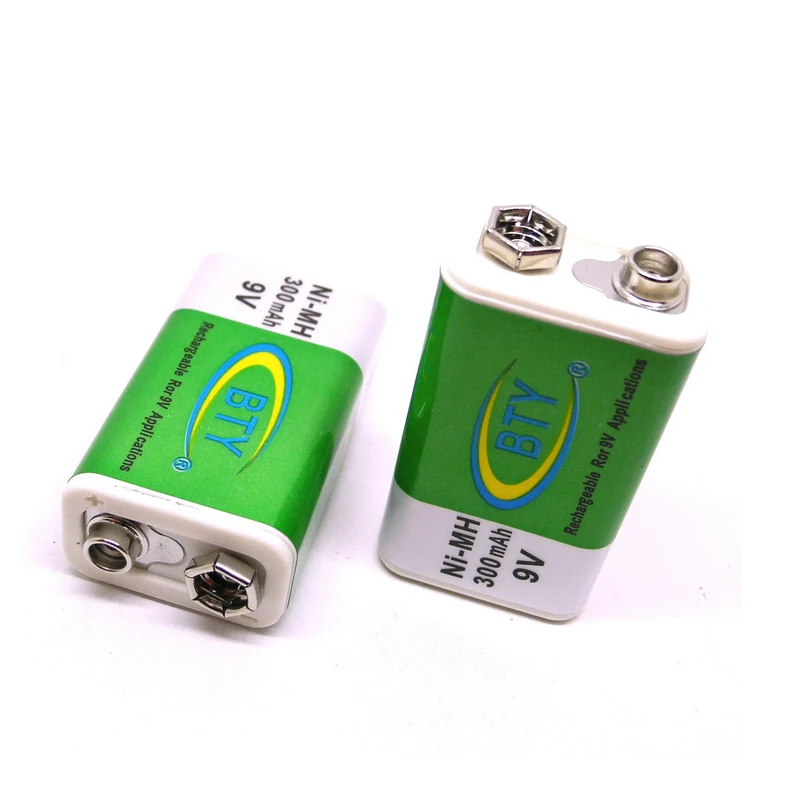 4Pcs/Lot BTY 9V Rechargeable Batteries 300mAh NI MH Recyclable NiMh
