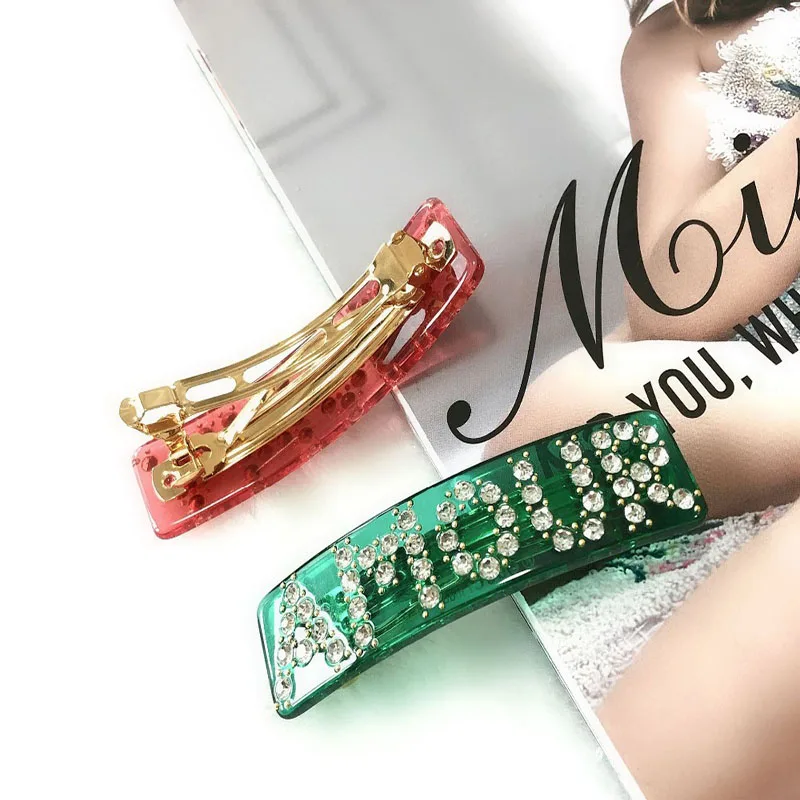 Najtaniej Litera z żywicy spinka do włosów czarna siatka czerwona gwiazda te Same spinki do włosów biżuteria kobiety pełne spinki do włosów mosiężne żywiczne klipsy boczne