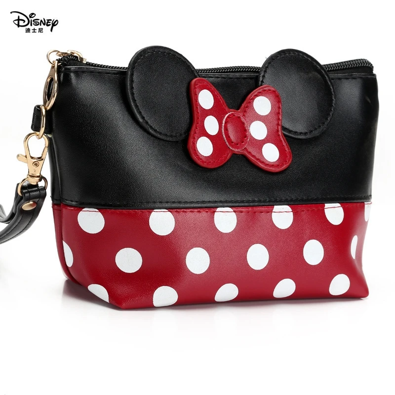 Disney bolso de viaje con lazo para mujer, bolsa de artículos de tocador con lazo de Mickey y Chica, bandolera de encantador|Bolsos bandolera| - AliExpress