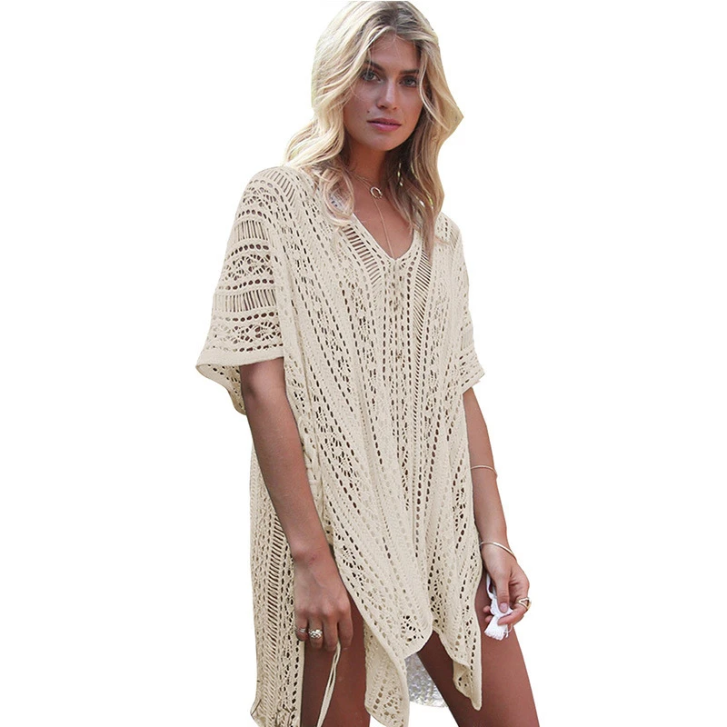 Primavera negro De Playa Ver Manga Corta Través A C18 Beige Punto Mujeres Verano Blusas Blusa Hollow Camisa Sexy Out Suelta Encaje Tops azul r8wFqr1nPx