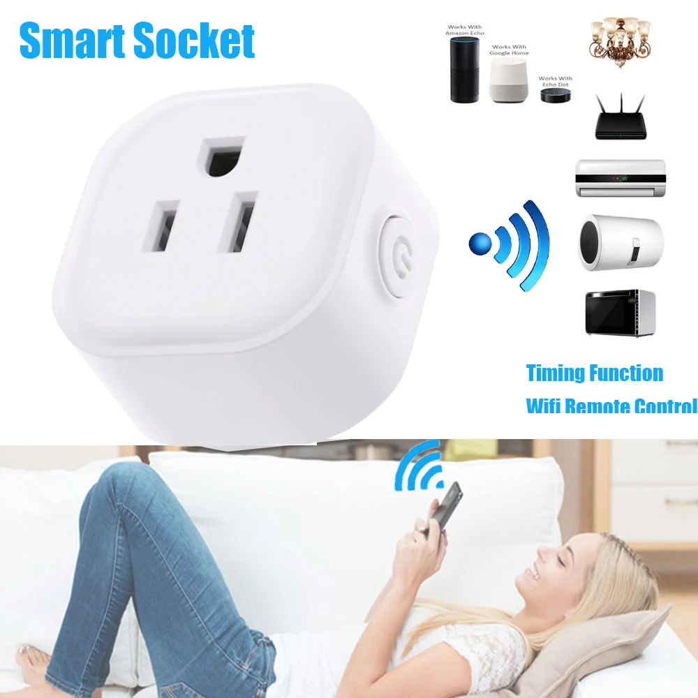 WiFi Wireless Smart Timer Switch Power Plug Socket APP Remote Control USB Home
