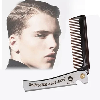 

Men Foldable Hair Comb Pocket Clip Hair Moustache Beard Comb Hair Styling Tool Hairdressing Hair Comb K2