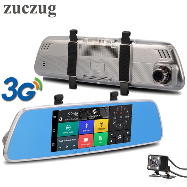 Cheap ZUCZUG 7inch 3G Touch IPS Car DVR Rearview mirror DVR GPS Bluetooth WIFI Android 5.0 Dual Lens FHD 1080p Video Recorder Dash Cam