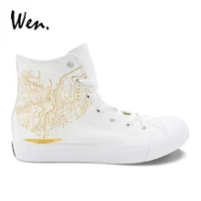Вэнь Белая обувь мужские и женские кроссовки пользовательский дизайн сердце любовь логотип ручная роспись парусиновая обувь упаковка педаль платформа Плимсолл