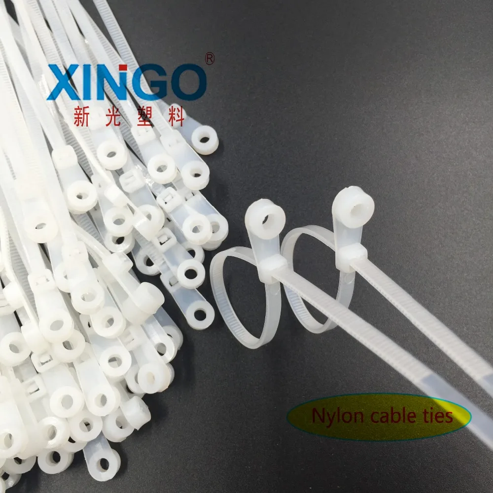 

100pcs Nylon cable tie 4*200 fixed cable tie,screws fixed head type cable tie