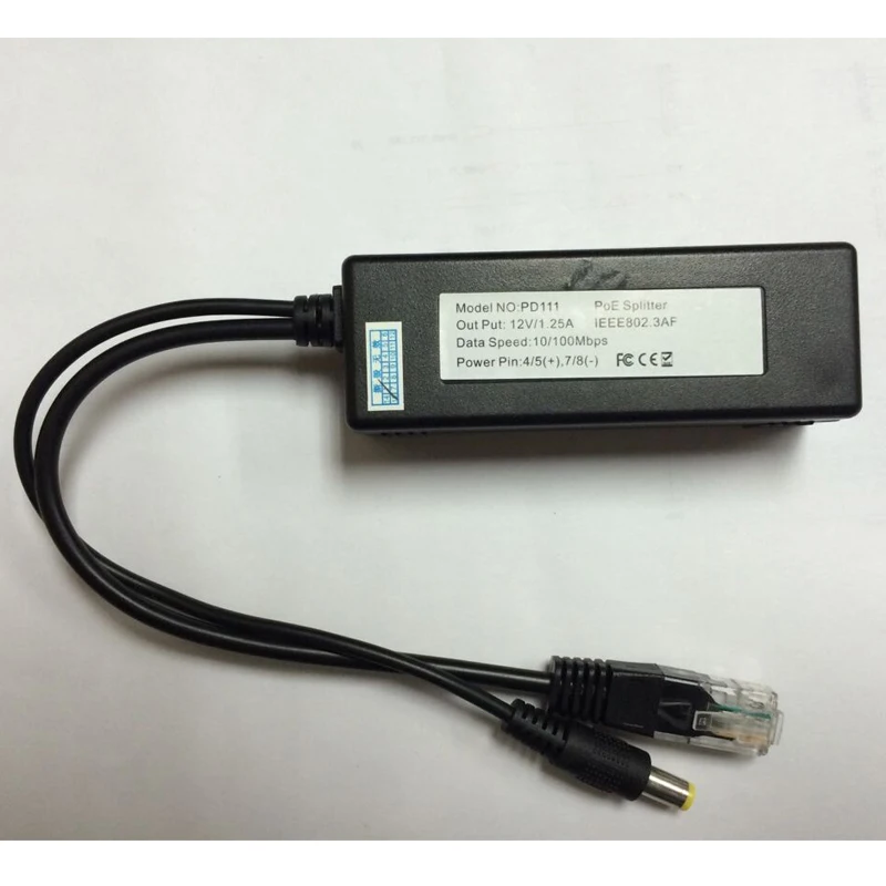 12V 1.25A активный изолированный разделитель POE 802.3AF 15 Вт POE 37 V-57 вольт с RJ45 Порты и разъёмы Поддержка 10/100 м PoE сети с помощью