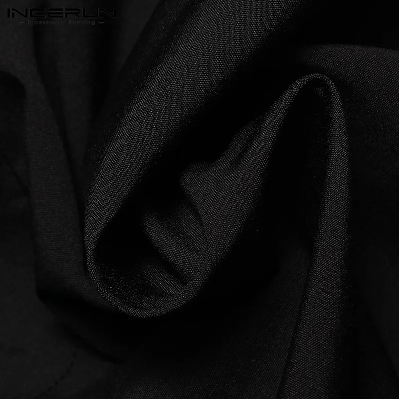 INCERUN мужские широкие Длинные рукава карман сплошной цвет свободные Сиамские модные брюки уличное платье рабочая одежда мужской комбинезон 5XL