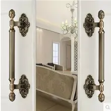 430MM High Quality Vintage door handle antique brass glass wood big gate pull bronze Hotel Ktv Home office door hardware handle
