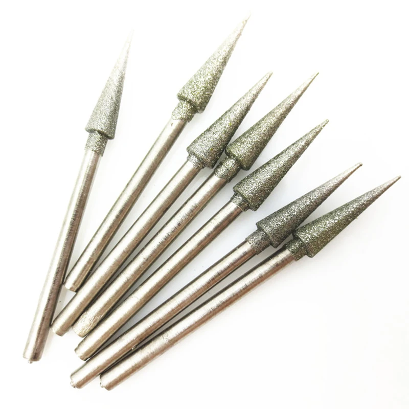 30 pcs Diamond Coated 2 mm cylindrique cylindre Rotary Drills Bits Bit Burr bavures