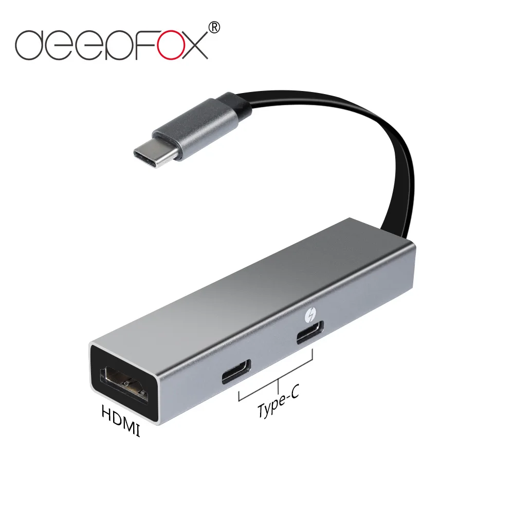 

DeepFox Double USB C to HDMI PD Card Reader Adapter Type C HUB For MacBook Samsung Galaxy Huawei P20 Pro USB 3.0 HUB
