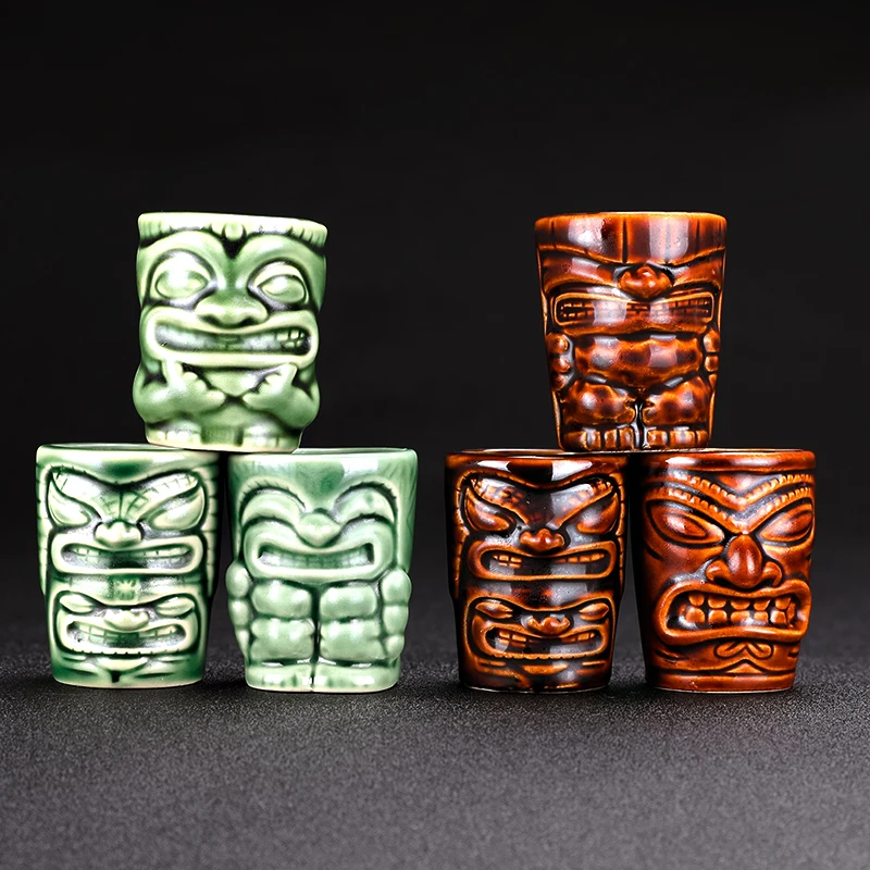 

Mini Tiki Mug Shot Glasses Drink ware Set of 6