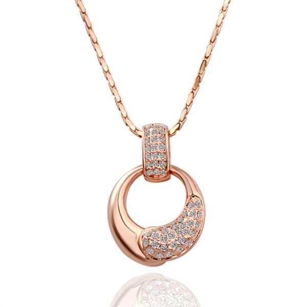 

2017 Austrian CZ Pendant Women Rose Gold-Color Necklace Charm Jewelry Making Pendulum Cameo Bijoux Pingente Bandeja N054