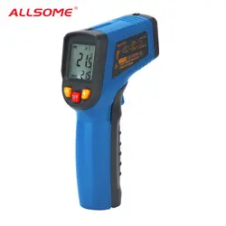 ALLSOME-50 ~ 600C цифровой температуры инфракрасный лазерный ЖК-термометр Новый бесконтактный ИК-синий MZ421