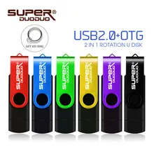 Высокое качество 2 в 1 OTG USB флеш-накопитель USB 2,0 вращающийся флеш-накопитель 4 ГБ 8 ГБ 16 ГБ флеш-накопитель 32 Гб U диск 64 Гб карта памяти usb