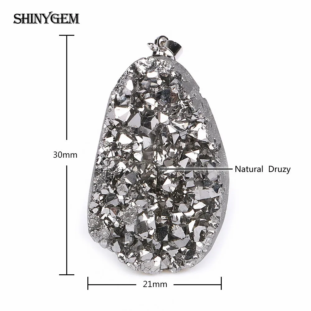 ShinyGem несимметричная Подвеска из натурального хрусталя, Модный Хрустальный Кулон Druzy, ручная работа, драгоценные камни, подвески из натурального камня для изготовления ювелирных изделий