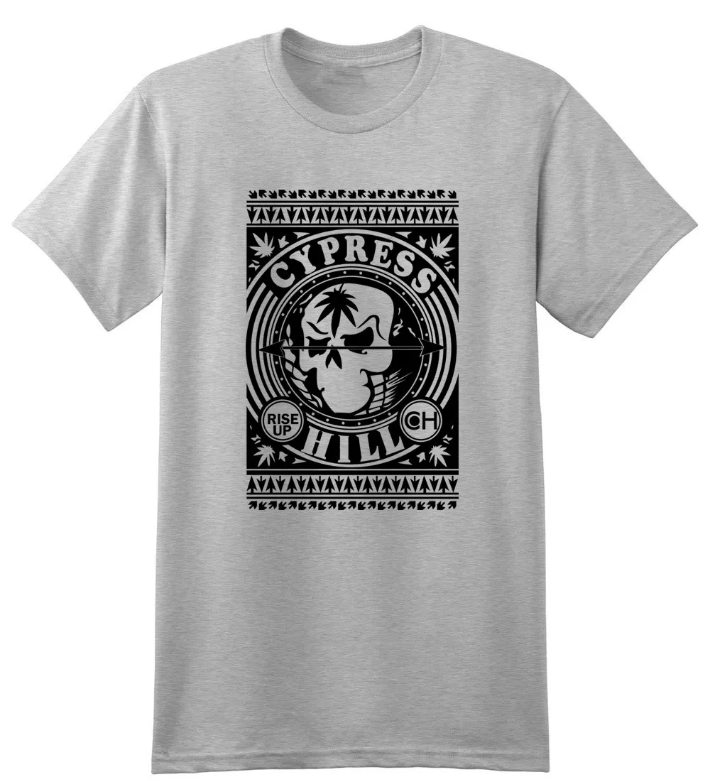 Summer Mens Fashion T-Shirts Cypress Hill Rise Up Circling Printed Graphic Tees Men Tshirt Skull Cotton Short Sleeve