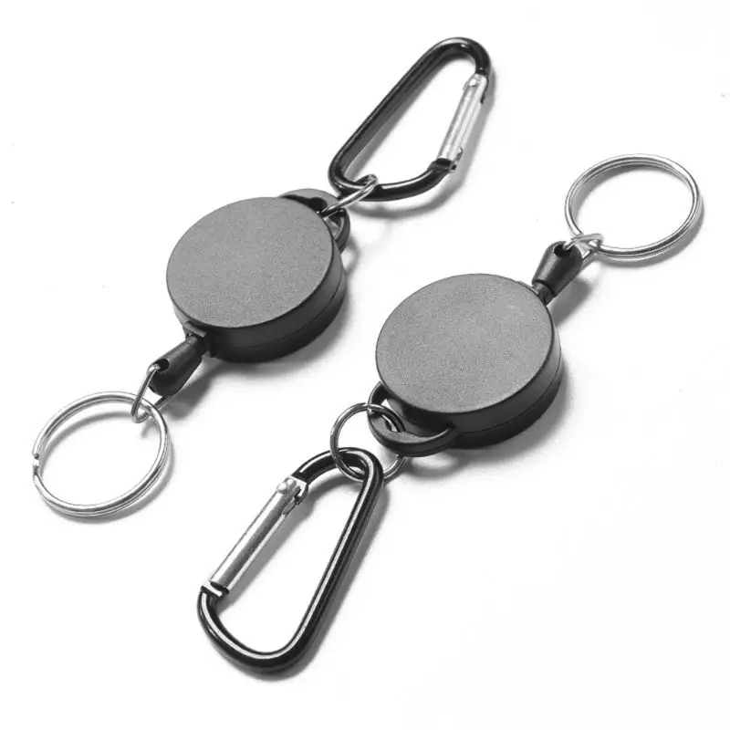 

Retractable Reel Adjustable Wire Rope Keychain With Carabiner Anti-theft Anti Lost Keychain Dropshipping