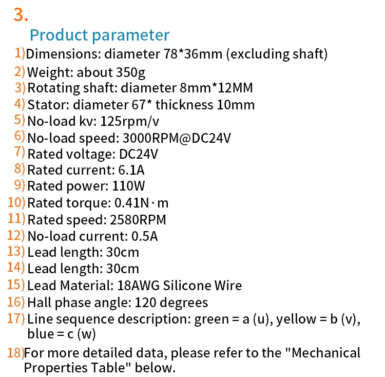 DIY Solid Opaque Diameter 78mm 18N20P 100W Coil type Permanent Magnet 3 Phase 24volt Hall Brushless DC Motor