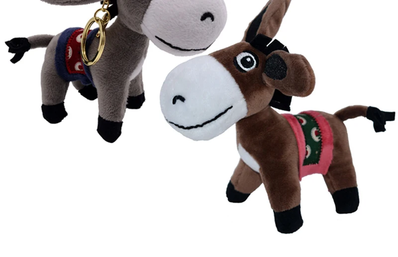 Cute Donkey Soft Plush Keychains Animal Small Pendant Dolls Stuffed Toys Mini Bag Decoration Burro Neddy Newest Girl Gift Lovely _12