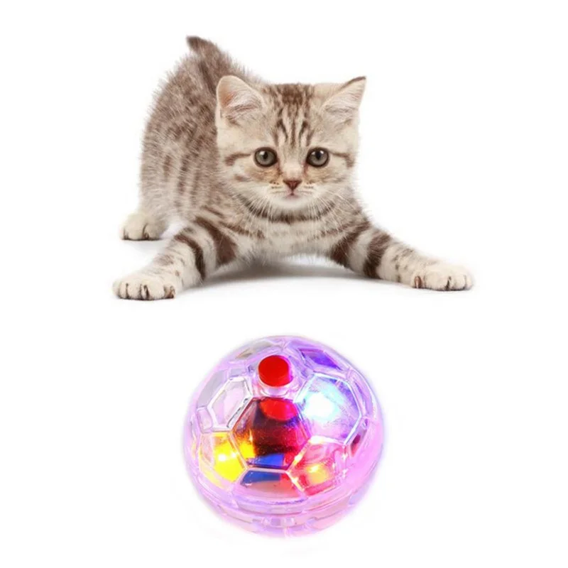 Светодиодный Забавный интерактивный кот игрушки мигающий шар щенок игровые товары любимые животные аксессуары с кнопкой батареи