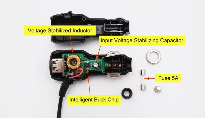 XCGaoon 5V 3.4A микро USB порт автомобильное зарядное устройство с 2 USB портом для автомобиля dvr камера gps Мобильный вход DC 12 V-24 V, длина кабеля 3,5 m