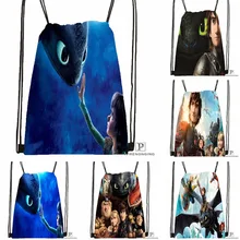 Custom How to Train Your Dragon Drawstring Backpack Bag Cute Daypack Kids Satchel (Black Back) 31x40cm#180531-04-02
