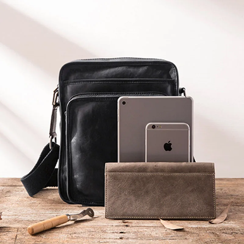 AETOO New handmade leather one-shoulder messenger bag men's casual retro men's suede leather soft leather Japanese Messenger bag