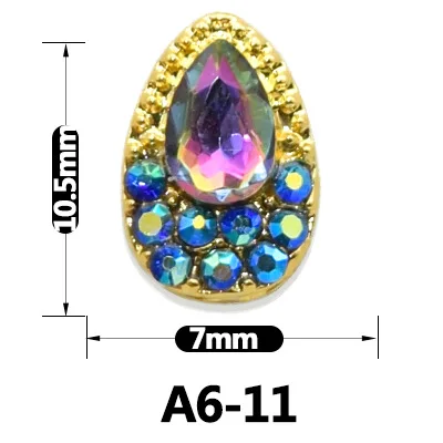 Jóias de Cristal Arte para Unhas Projetos - Lote Aurora Cor Lágrima Strass 2020 Novo Estilo Vidro Gota Água A6-1-24 24 100 Pçs 15 A6-1-24 24 projetos 100 pçs lote aurora