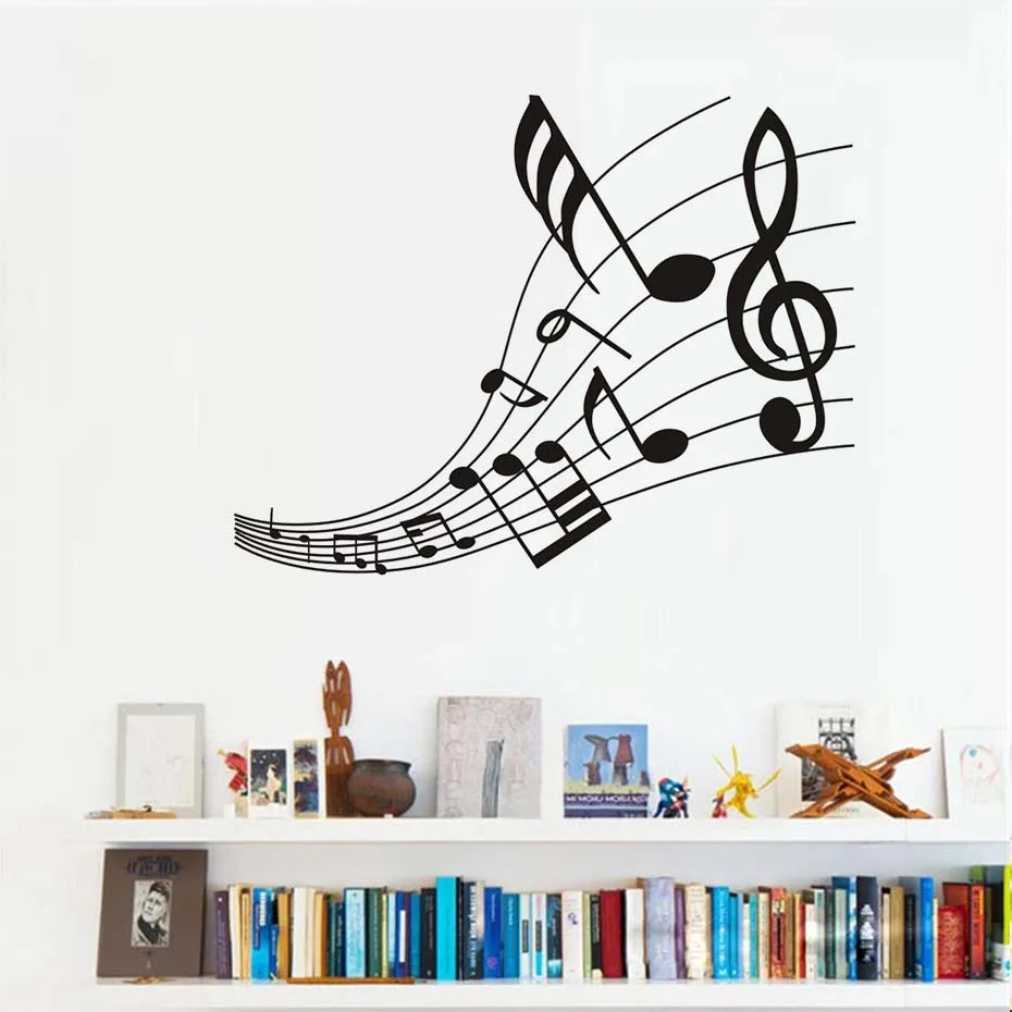 Home Decor Musical Scale Notes Wall Art Mural For Kids Bedroom Vinyl Sticker Removable Wallpaper Adhesive Wall Art Decals Poster (3)